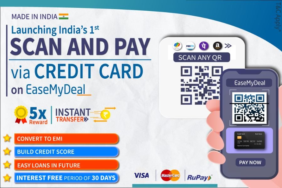 New Age Fintech EaseMyDeal Launches India’s 1st Scan and Pay via Credit card