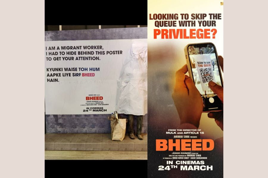 Stirring conversations online and on ground, team Bheed has gone all out to promote the film through unique and hard hitting campaigns! Film will hit the big screen this Friday