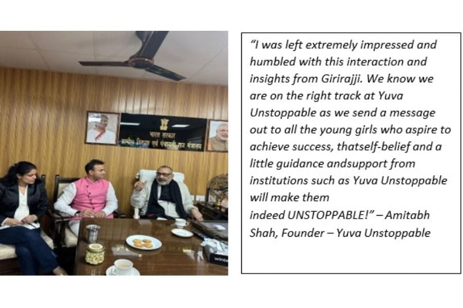 Empowerment of women through MSMEs, says Union Minister for Rural Development Shri Giriraj Singh to Amitabh Shah, Founder Yuva Unstoppable