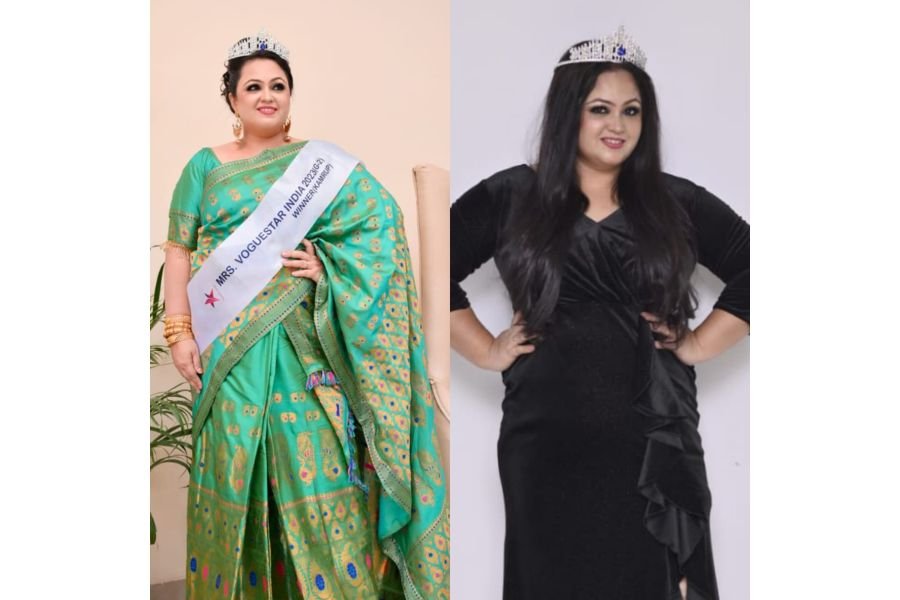 Jhuma Dutta won the title of Mrs. Vogue Star India Kamrup District