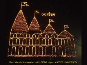 COER University Illuminated with 21,000 Diyas: A Spectacular Commemoration of Ram Temple Pran Pratishtha in Ayodhya