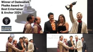 Raja Mukherjee lifts Dadasaheb Phalke for Best Entertainer And Anchor in 2024