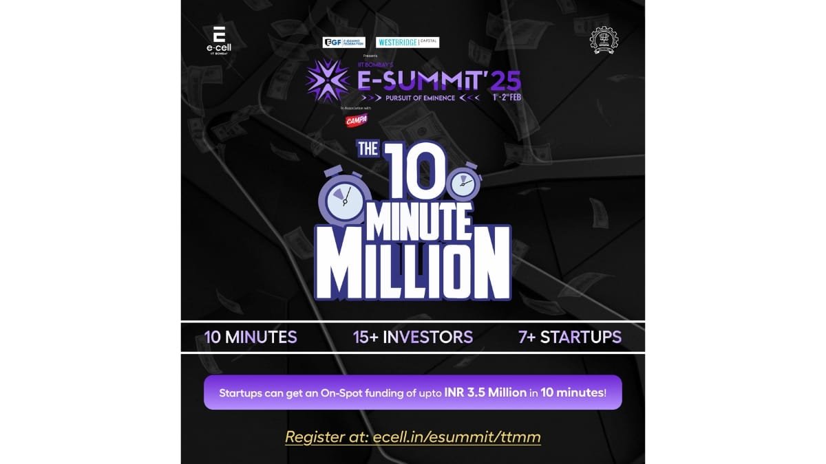 IIT Bombay E-Cell’s The Ten Minute Million – The Iconic On-Spot Funding Event – Is Here, Bigger Than Ever