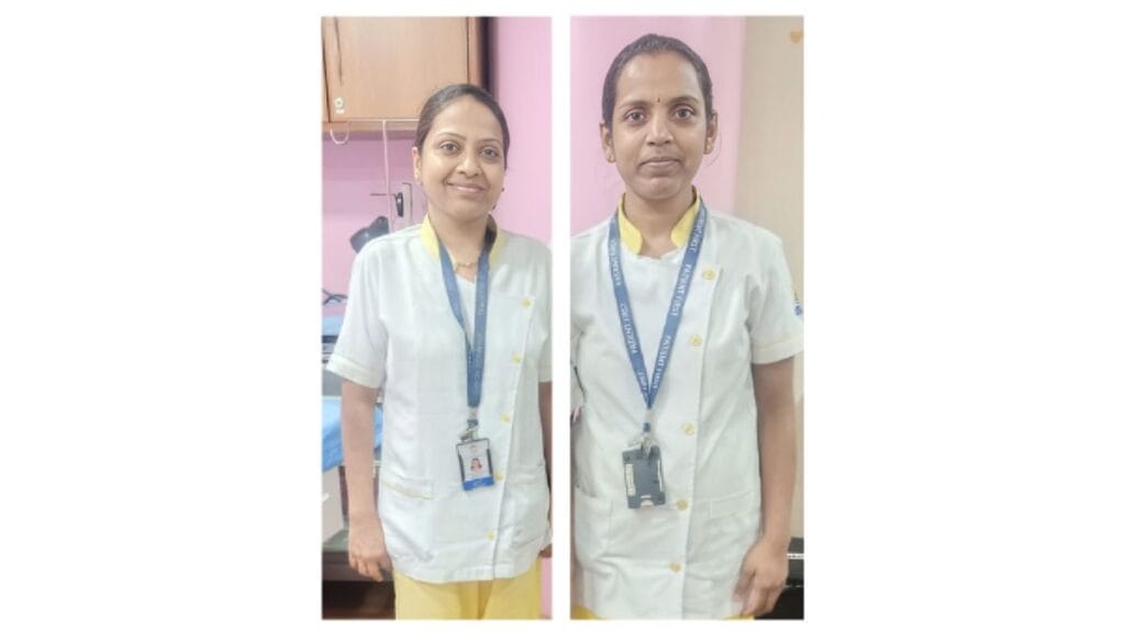 L to R - Ms Prajakta Asurlekar and Ms Jyoti Sul, Nurses at Jehangir Hospital