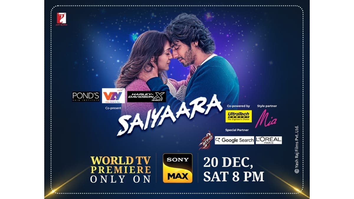 Sony MAX Brings the World Television Premiere of Saiyaara on 20 December